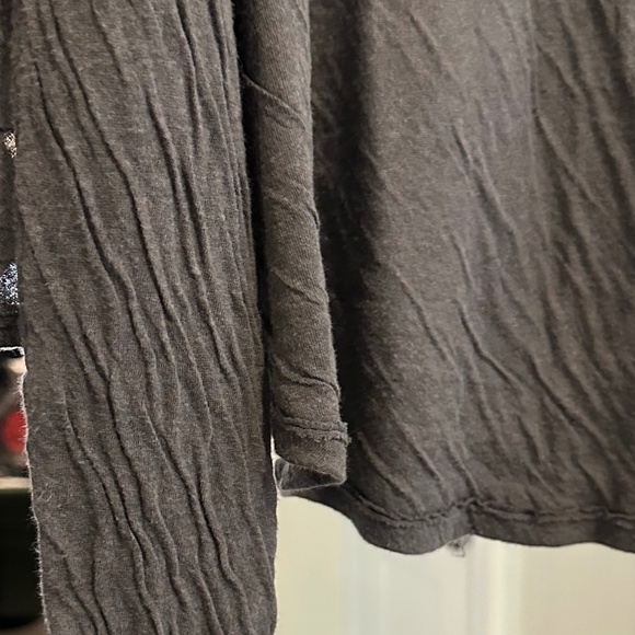 T by Alexander Wang Grey Crinkled Jersey Knit Moto Draping Open Cardigan - Sz M - Picture 9 of 11